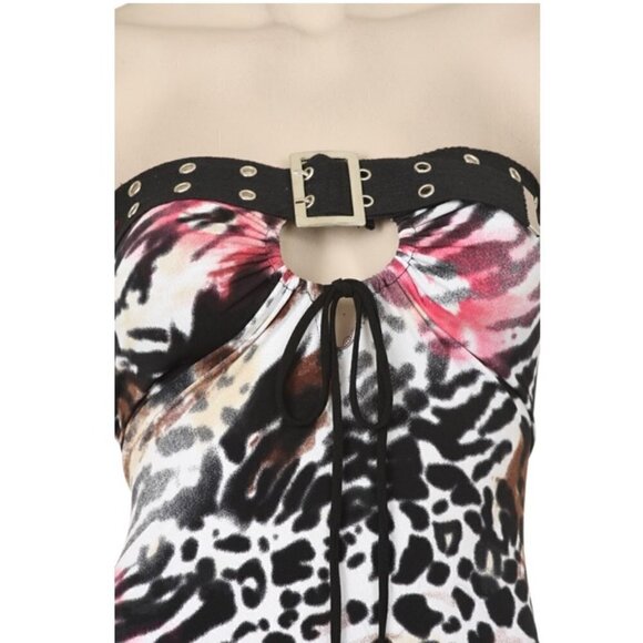 Pink Leopard Mini Dress/Tunic Top - Picture 2 of 3